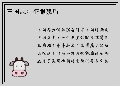 三国志：征服魏盾
